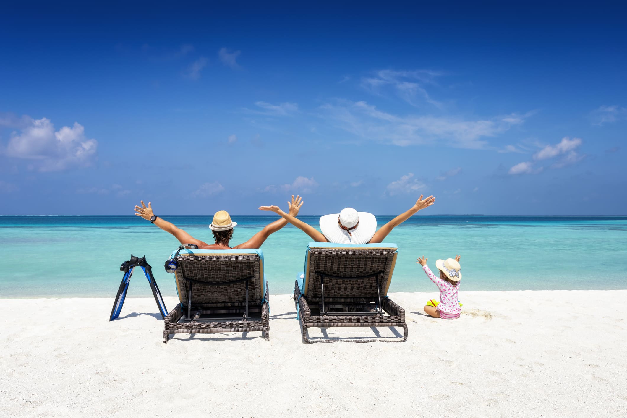Familie mit Kind am Strand im Bulgarienuraub