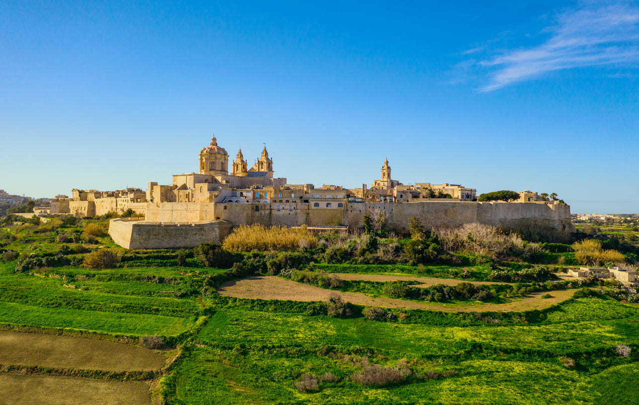 Blick Malta's alte Hauptstadt Mdina 