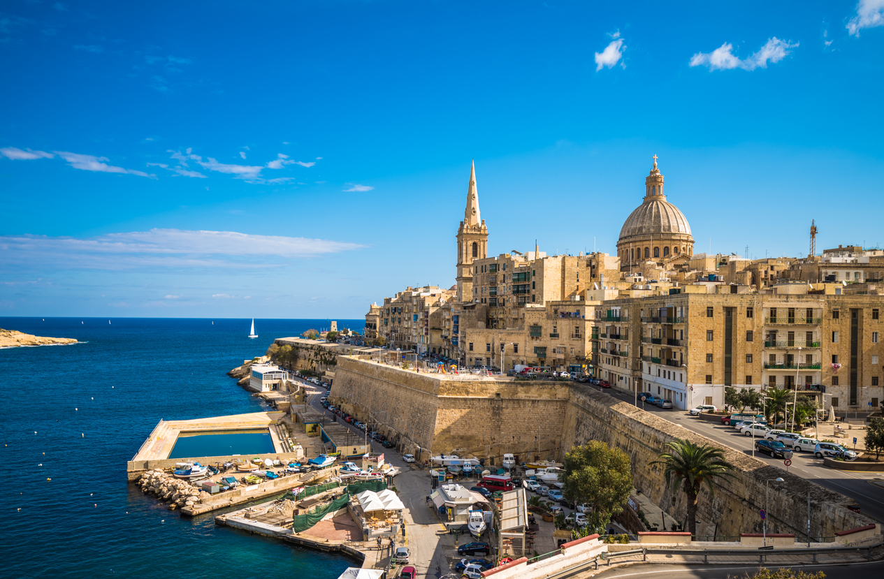 Malta Hauptstadt Valetta mit Kirche